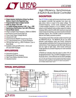 ltc3789egn#pbf是一款高效率、同步、四开关降压-升压型控制器
